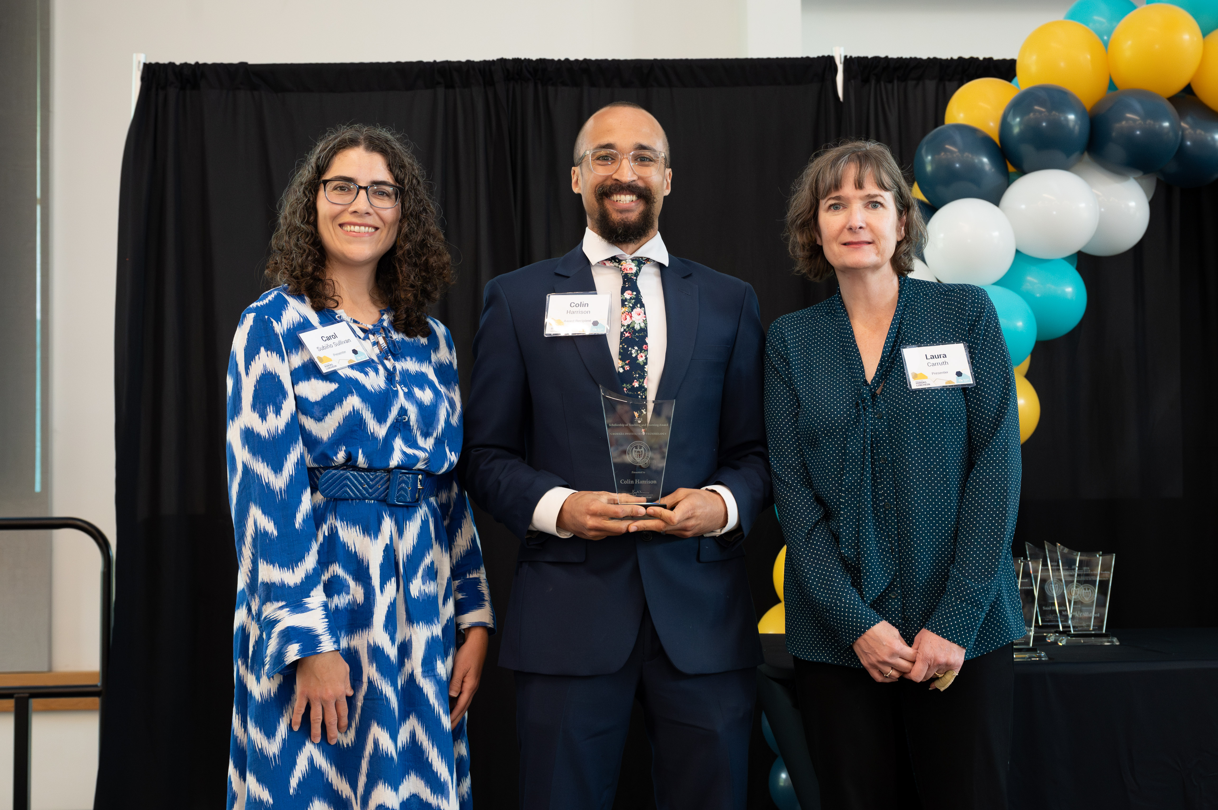 Colin Harrison receives the Scholarship of Teaching and Learning Award at the Faculty and Staff Honors Luncheon 2024